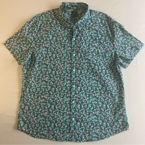 J CREW Floral Button Up Shirt Men 2XL SLIM Preppy Disco Dance Party